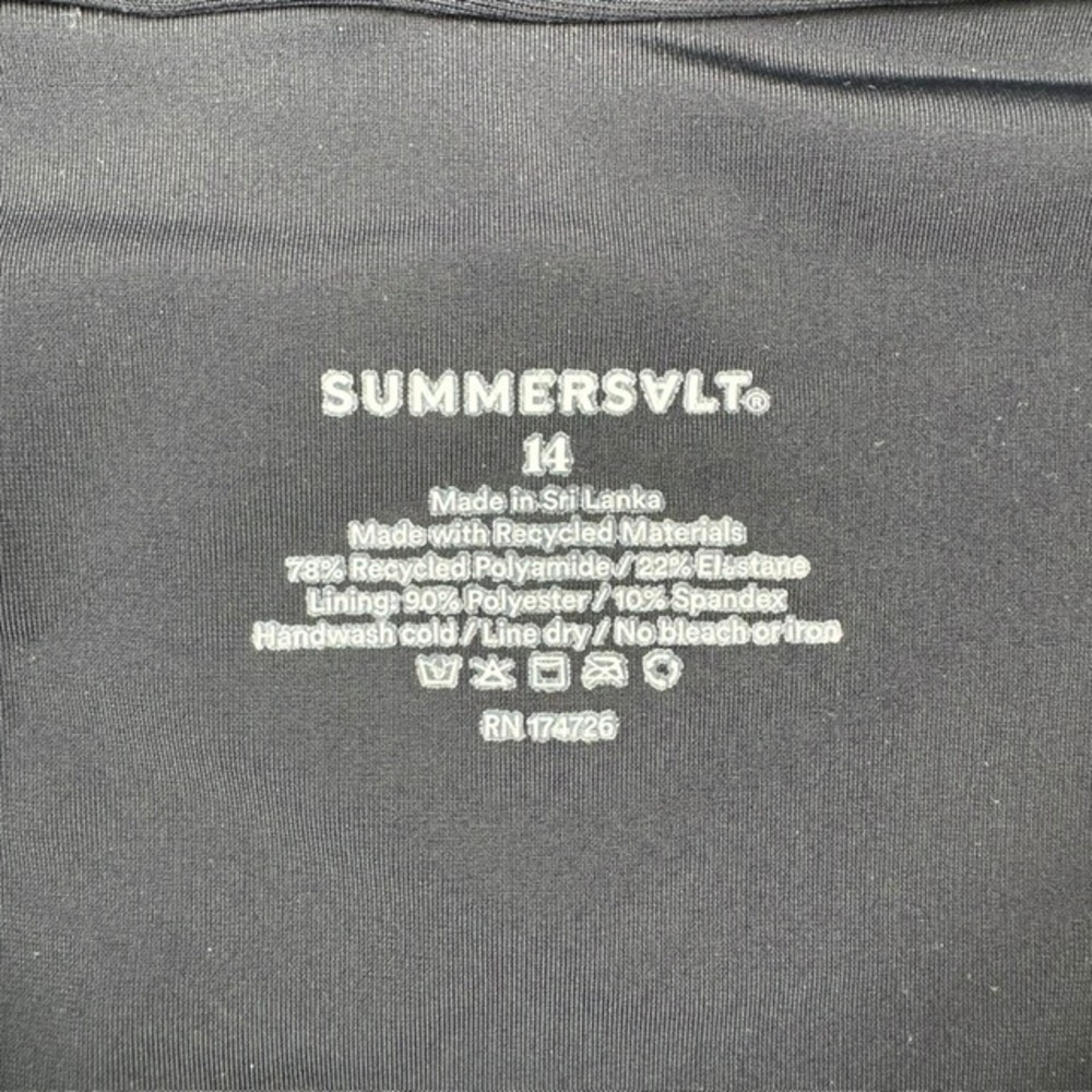 Summersalt The Deep Dive One Piece Swimsuit Black Halter V-Neck Recycled Size 14 - Picture 2 of 6